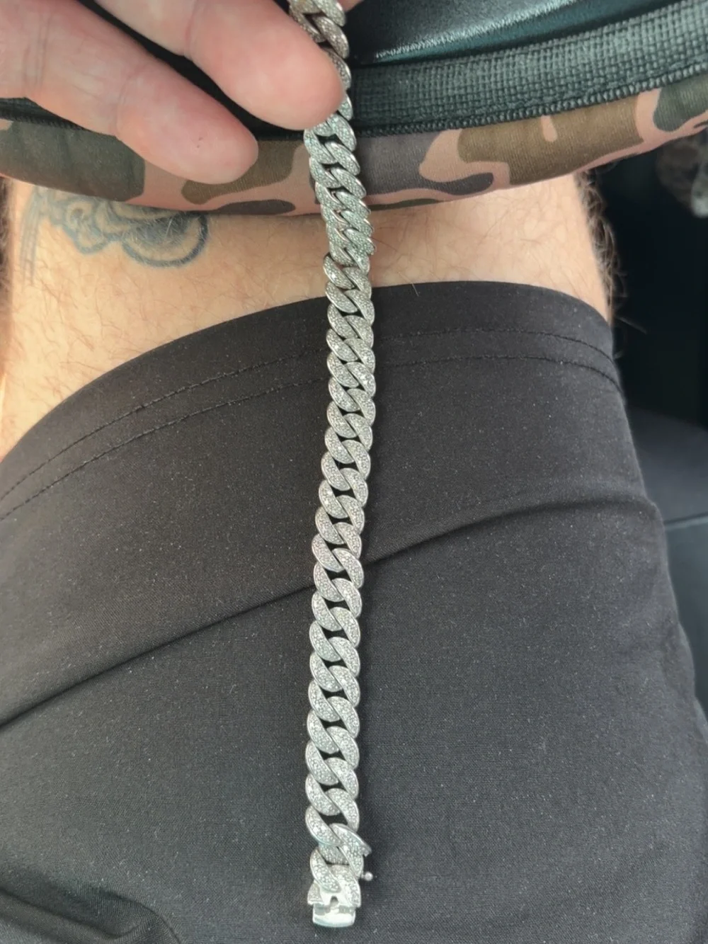 Pavé Cuban Link Bracelet - Silver Tone